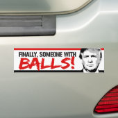 Eindelijk iemand met een overall - Trump 2016 -.pn Bumpersticker (Op auto)