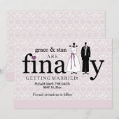 Eindelijk is de Save the Date-aankondiging er Date (Voorkant / Achterkant)