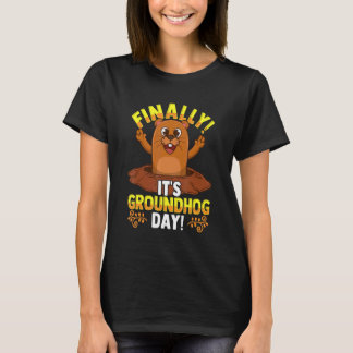 Eindelijk is het Groundhog Day Furry Shadow Pa Dut T-shirt