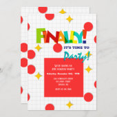 Eindelijk is het tijd om te feesten Uitnodiging (Voorkant / Achterkant)