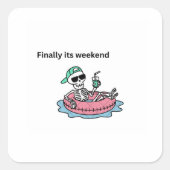 Eindelijk is het weekend Relax Skeleton Sticker op (Voorkant)