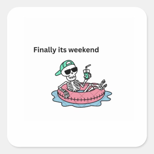 Eindelijk is het weekend Relax Skeleton Sticker op (Voorkant)