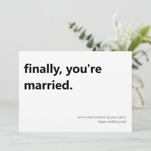 Eindelijk je trouwdag-flatkaart kaart (Staand voorkant)