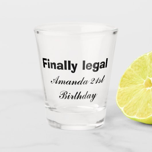 Eindelijk juridische kalligrafie script 21e verjaa shot glas (Voorkant)