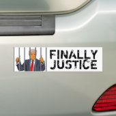 Eindelijk Justice Anti Donald Trump in de gevangen Bumpersticker (Op auto)