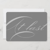 Eindelijk kalligrafie Elegant Soft Pink Gray Wedde Kaart (Achterkant)