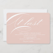 Eindelijk kalligrafie Elegant Soft Pink Gray Wedde Kaart (Voorkant)