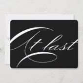 Eindelijk kalligrafie formele minimalistische brui kaart (Achterkant)