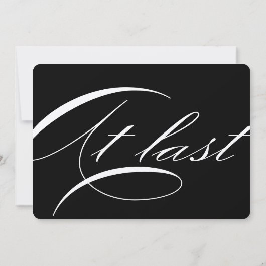 Eindelijk kalligrafie formele minimalistische brui kaart (Achterkant)