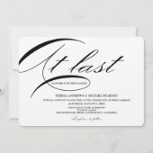 Eindelijk kalligrafie formele minimalistische brui kaart (Voorkant)