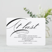 Eindelijk kalligrafie formele minimalistische brui kaart (Staand voorkant)