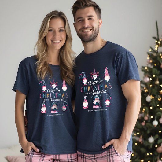 Eindelijk Kerstmis met mijn Gnomen Funny Gnomen Tri-Blend Shirt
