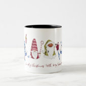 Eindelijk Kerstmis met mijn Gnomen Funny Gnomen Tweekleurige Koffiemok (Center)