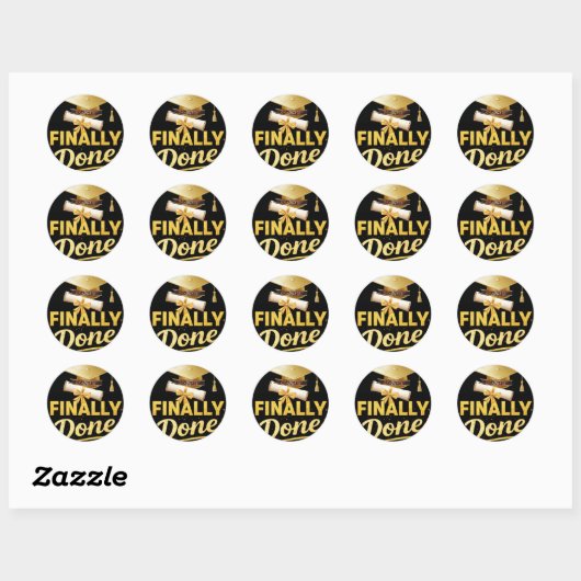 Eindelijk Klaar Afstudeerontwerp Klas van 2026 | B Ronde Sticker (Vel)