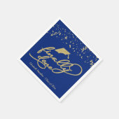 Eindelijk Klaar Goud Schrift Blauw Afsluitingsfees Servet (Hoek)
