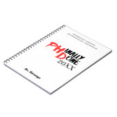 Eindelijk klaar - Grappig PHD Afstudeer Spreuk Ont Notitieboek (Linkerzijde)