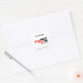 Eindelijk klaar - Grappig PHD Afstudeer Spreuk Ont Vierkante Sticker (Envelop)