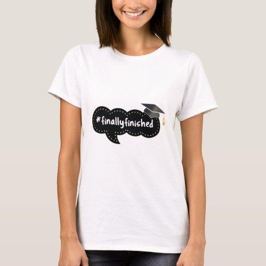 Eindelijk klaar met Afstuderen Black Bubble T-shir T-shirt (Voorkant)