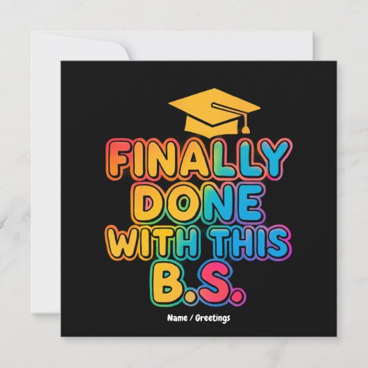 Eindelijk klaar met de B.S. Een humoristisch Afstu Kaart (Voorkant)