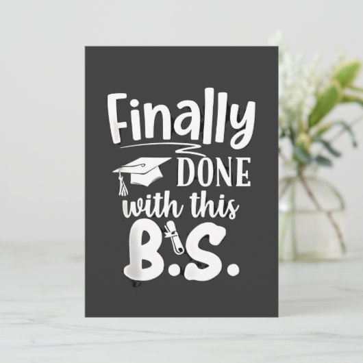 Eindelijk klaar met deze BS Funny afstuderen 2025 Bedankkaart (Staand voorkant)
