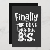 Eindelijk klaar met deze BS Funny afstuderen 2025 Bedankkaart (Voorkant / Achterkant)