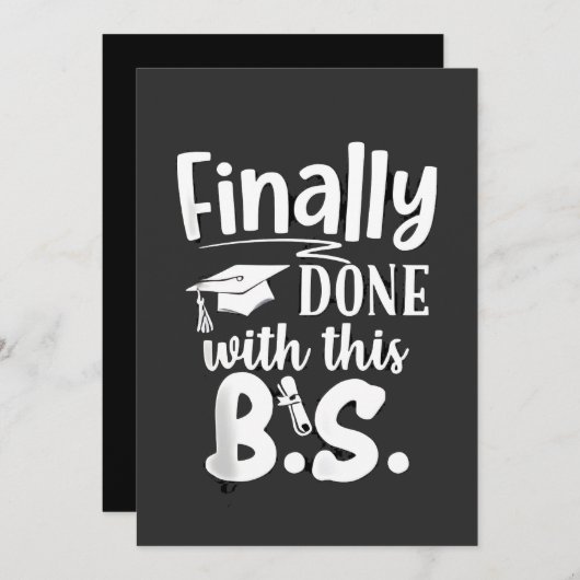 Eindelijk klaar met deze BS Funny afstuderen 2025 Bedankkaart (Voorkant / Achterkant)