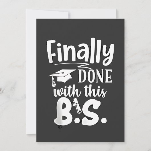 Eindelijk klaar met deze BS Funny afstuderen 2025 Feestdagenkaart (Voorkant)