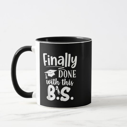 Eindelijk klaar met deze BS Funny afstuderen 2025 Mok (Links)