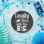 Eindelijk klaar met deze BS Funny afstuderen 2025 Papieren Bordje (Feest)