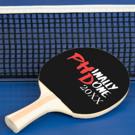 Eindelijk klaar - Zwarte afstudeercitaatontwerp vo Tafeltennisbatje