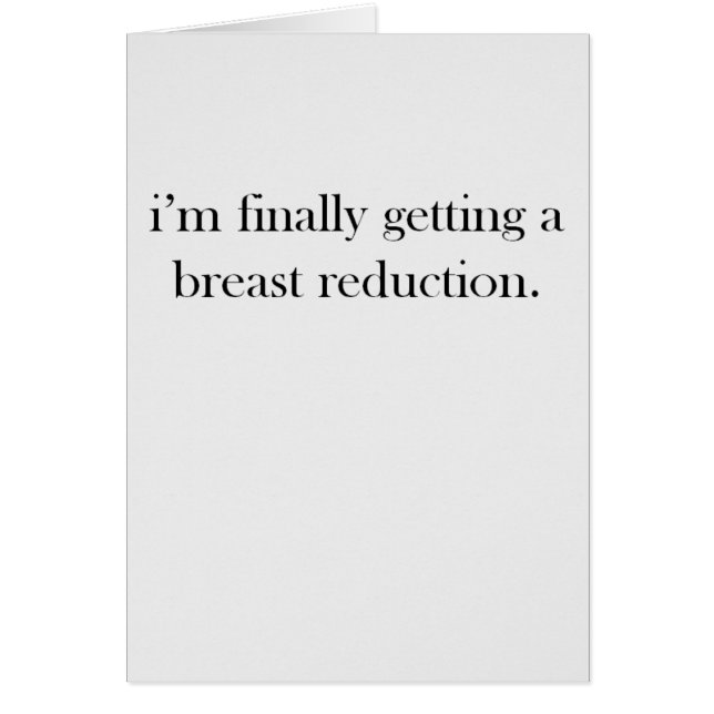 Eindelijk krijg ik een borstreductie (Voorkant)