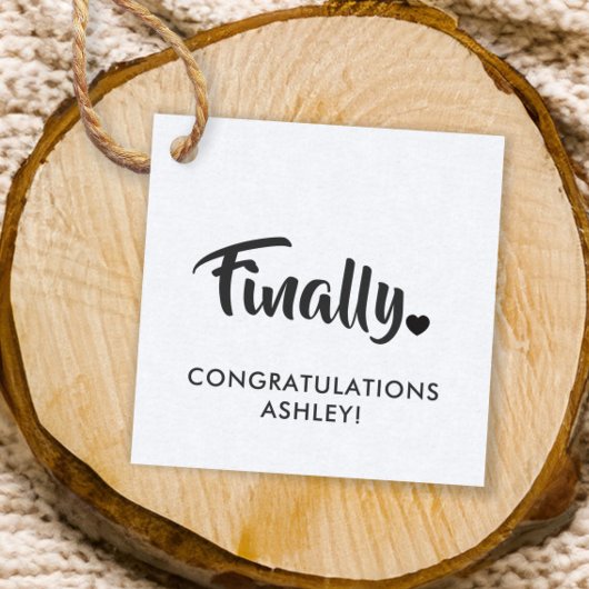 Eindelijk Labels, Afstudeercadeau Label, Congrats  Bedankjes Labels