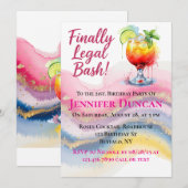 Eindelijk legaal 21ste verjaardagsfeest voor een m kaart (Voorkant / Achterkant)