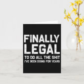 Eindelijk legaal grappig 21e verjaardag cadeau voo kaart (Gele Bloem)