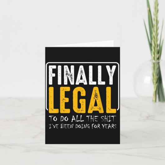 Eindelijk Legaal Grappige 21e Verjaardag Wensen Kaart (Voorkant)