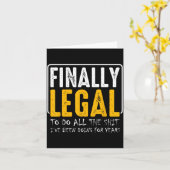 Eindelijk Legaal Grappige 21e Verjaardag Wensen Kaart (Gele Bloem)