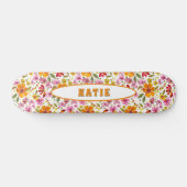 Eindelijk Lente Bloemige Aangepaste Naam Skateboar Persoonlijk Skateboard (Horizontaal)