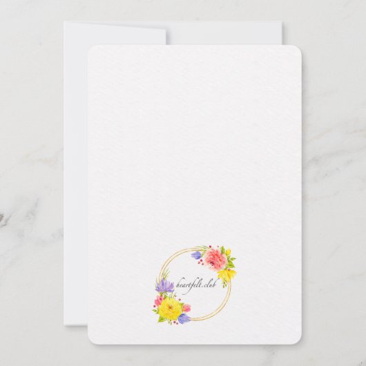 Eindelijk lente bruids douche uitnodiging (Achterkant)