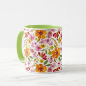 Eindelijk Lentewaterverf Bloemen Mok (Voorkant links)
