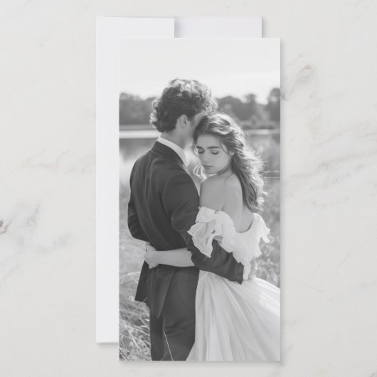 Eindelijk lint monogram foto bladwijzer save the d date (Achterkant)