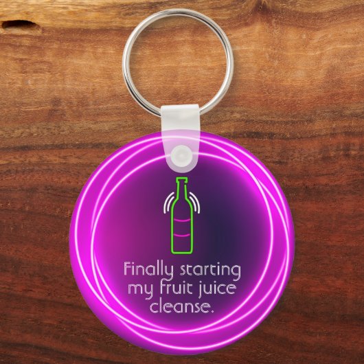 Eindelijk Mijn vruchtensap reinigen Sleutelhanger (Achterkant)