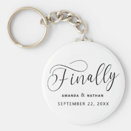 Eindelijk Minimalistisch huwelijk sparen de datum Sleutelhanger