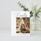 Eindelijk minimalistische fotobruiloft Save the Da Aankondigingskaart (Staand voorkant)