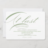 Eindelijk Modern Calligraphy Wedding Green Kaart (Voorkant)