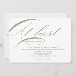 Eindelijk Modern Calligraphy Wedding Green Kaart