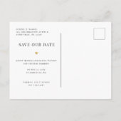 Eindelijk! | Modern Gold Square Photo Elegant Save Aankondigingskaart (Achterkant)