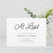 Eindelijk Modern minimalistisch script Save The Date (Staand voorkant)