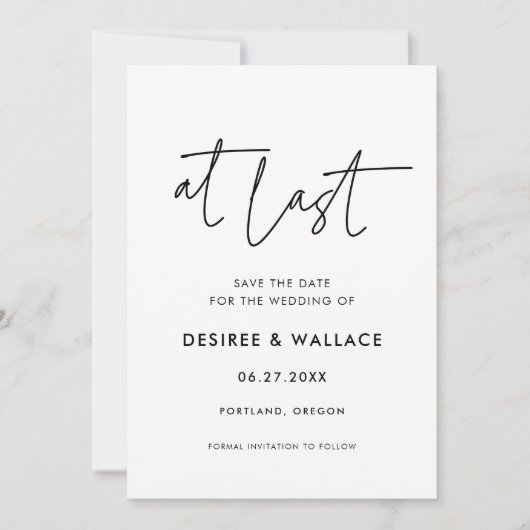 Eindelijk modern save the date (Voorkant)