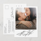 Eindelijk moderne foto-aankondiging van verloving  aankondigingskaart (Voorkant / Achterkant)