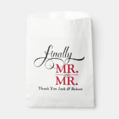 Eindelijk Mr en Mr Trouwreceptie Bedankzakje (Voorkant)
